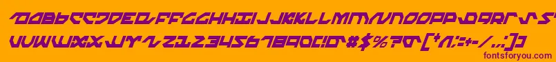 Nightrunnereci Font – Purple Fonts on Orange Background