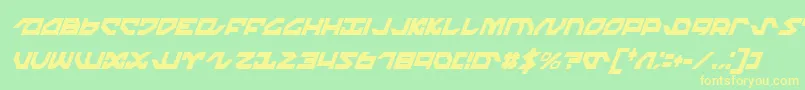 Nightrunnereci Font – Yellow Fonts on Green Background
