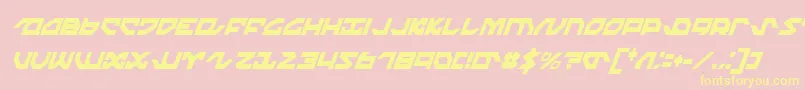 Nightrunnereci-Schriftart – Gelbe Schriften auf rosa Hintergrund