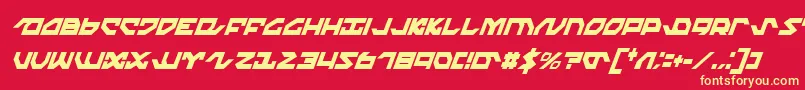 Nightrunnereci Font – Yellow Fonts on Red Background