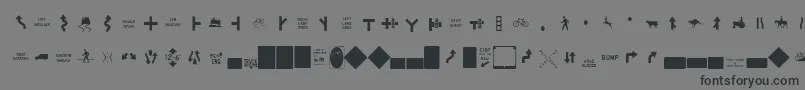 フォントEsriUsMutcd2 – 黒い文字の灰色の背景