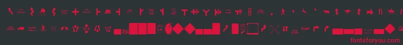 EsriUsMutcd2 Font – Red Fonts on Black Background
