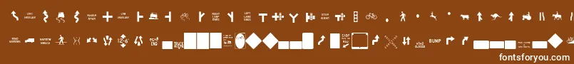 EsriUsMutcd2フォントについての詳細 フォントEsriUsMutcd2 – 茶色の背景に白い文字