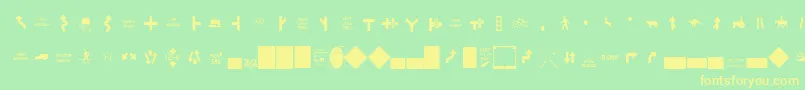 EsriUsMutcd2 Font – Yellow Fonts on Green Background