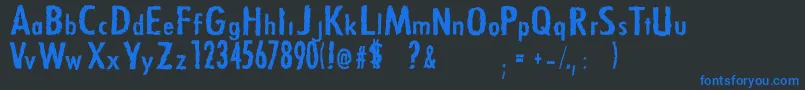 Zfont-Schriftart – Blaue Schriften auf schwarzem Hintergrund