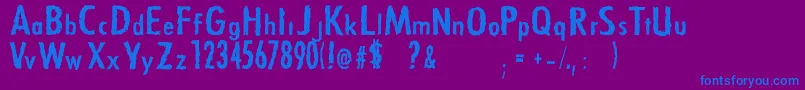 Zfont Font – Blue Fonts on Purple Background