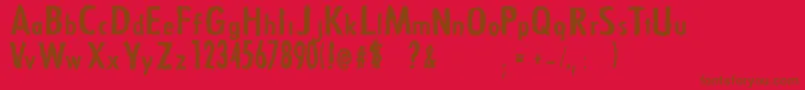 Fonte Zfont – fontes marrons em um fundo vermelho