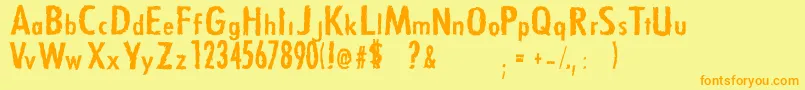 Zfont-Schriftart – Orangefarbene Schriften auf gelbem Hintergrund