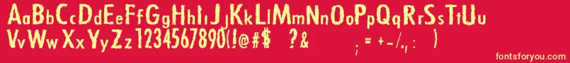 フォントZfont – 黄色の文字、赤い背景