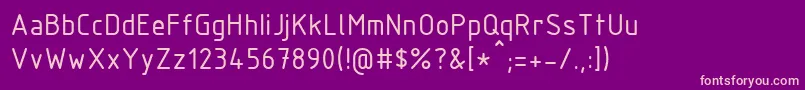 Isocpeur-fontti – vaaleanpunaiset fontit violetilla taustalla