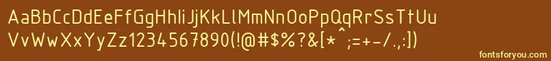 Isocpeur-Schriftart – Gelbe Schriften auf braunem Hintergrund
