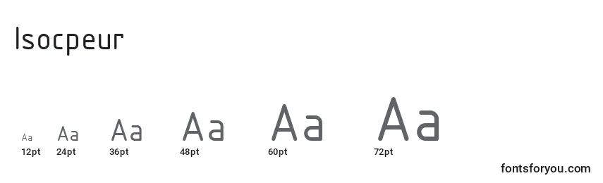 Isocpeur Font Sizes
