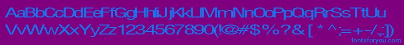フォントFirsthome34RegularTtext – 紫色の背景に青い文字