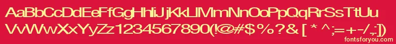 Firsthome34RegularTtext-fontti – keltaiset fontit punaisella taustalla
