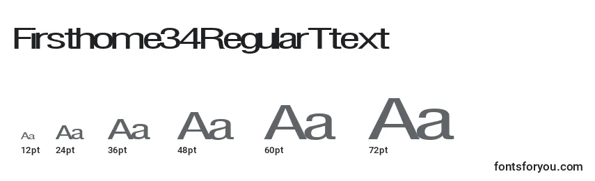Размеры шрифта Firsthome34RegularTtext