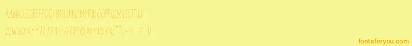 Windsor-Schriftart – Orangefarbene Schriften auf gelbem Hintergrund