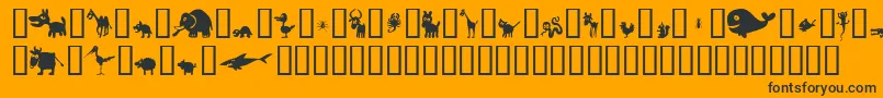 Win Pets 2-Schriftart – Schwarze Schriften auf orangefarbenem Hintergrund