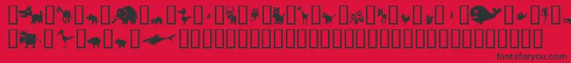 Win Pets 2 Font – Black Fonts on Red Background