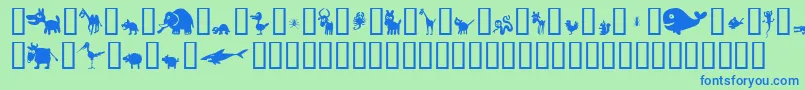 Win Pets 2 Font – Blue Fonts on Green Background