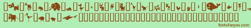 Win Pets 2 Font – Brown Fonts on Green Background