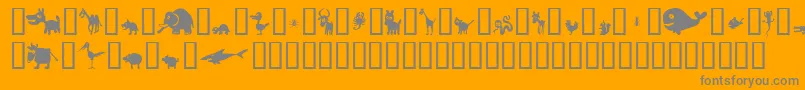 Win Pets 2 Font – Gray Fonts on Orange Background