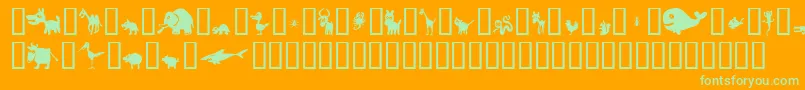 Win Pets 2 Font – Green Fonts on Orange Background