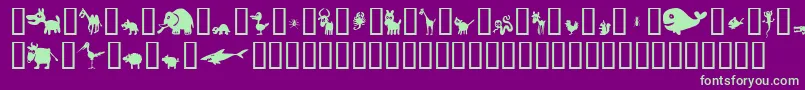 Win Pets 2 Font – Green Fonts on Purple Background