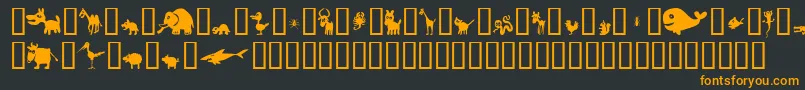 Win Pets 2 Font – Orange Fonts on Black Background