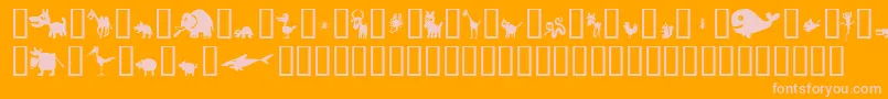 Win Pets 2 Font – Pink Fonts on Orange Background