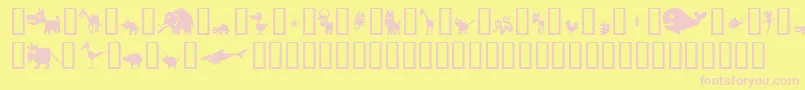 Win Pets 2 Font – Pink Fonts on Yellow Background