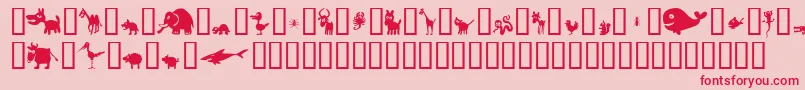 Win Pets 2 Font – Red Fonts on Pink Background