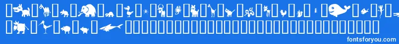 Win Pets 2-Schriftart – Weiße Schriften auf blauem Hintergrund