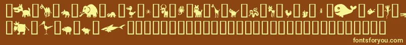 Win Pets 2 Font – Yellow Fonts on Brown Background