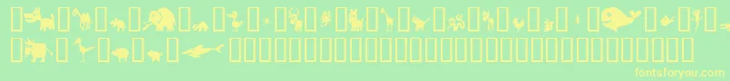 Win Pets 2 Font – Yellow Fonts on Green Background