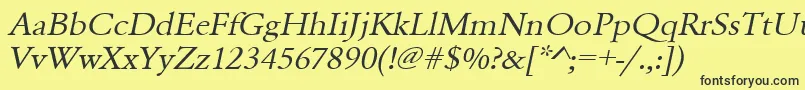 UrwgaramondtextwidOblique Font – Black Fonts on Yellow Background