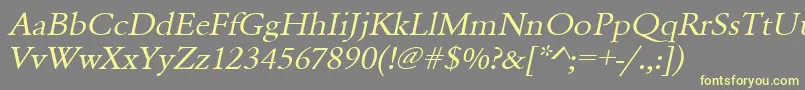 UrwgaramondtextwidOblique Font – Yellow Fonts on Gray Background