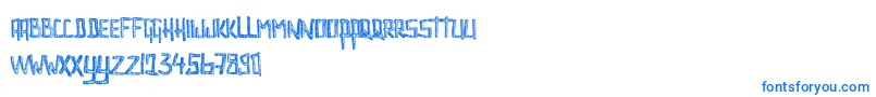 Interstellarerosion-Schriftart – Blaue Schriften
