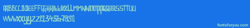Interstellarerosion Font – Green Fonts on Blue Background