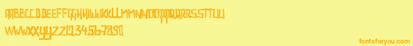 Interstellarerosion Font – Orange Fonts on Yellow Background