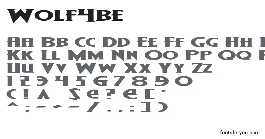 Schriftart Wolf4be – Alphabet, Zahlen, spezielle Symbole