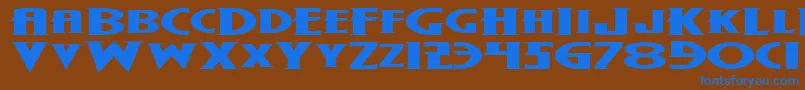 Wolf4be Font – Blue Fonts on Brown Background