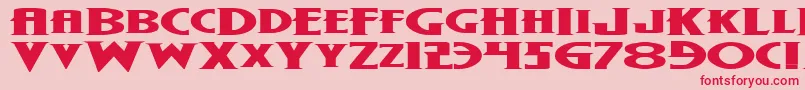 フォントWolf4be – ピンクの背景に赤い文字
