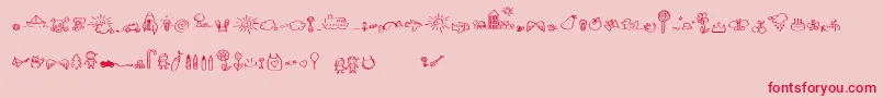 SleepOnTheMoon Font – Red Fonts on Pink Background