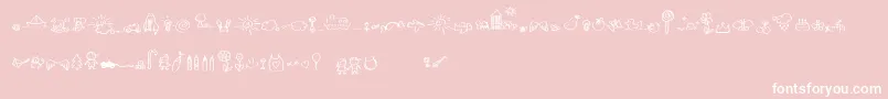 SleepOnTheMoon-Schriftart – Weiße Schriften auf rosa Hintergrund