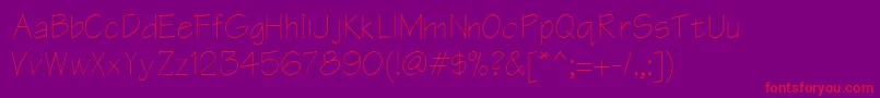 Ar1251n-Schriftart – Rote Schriften auf violettem Hintergrund