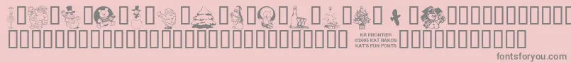 フォントKrChristmasJewels2005 – ピンクの背景に灰色の文字