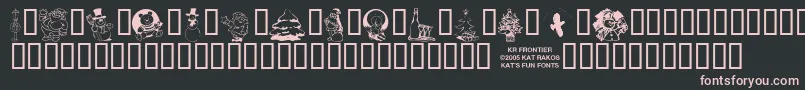 KrChristmasJewels2005 Font – Pink Fonts on Black Background
