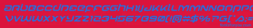 Gunrunnerital Font – Blue Fonts on Red Background