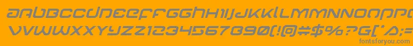 Gunrunnerital Font – Gray Fonts on Orange Background