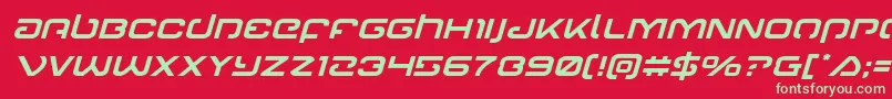 Gunrunnerital Font – Green Fonts on Red Background